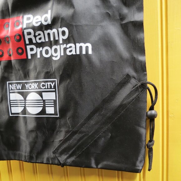 DOT NYC New Black Tote Drawstring Sack Bag Foldable Shopping Etc UNISEX - Picture 2 of 3